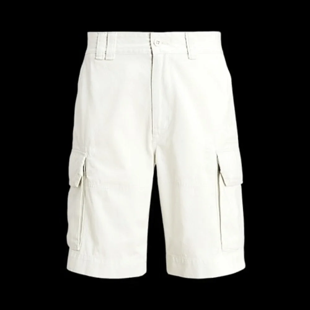 Polo Ralph Lauren Mens White Cotton Twill Cargo Shorts Size 42 Utility Summer